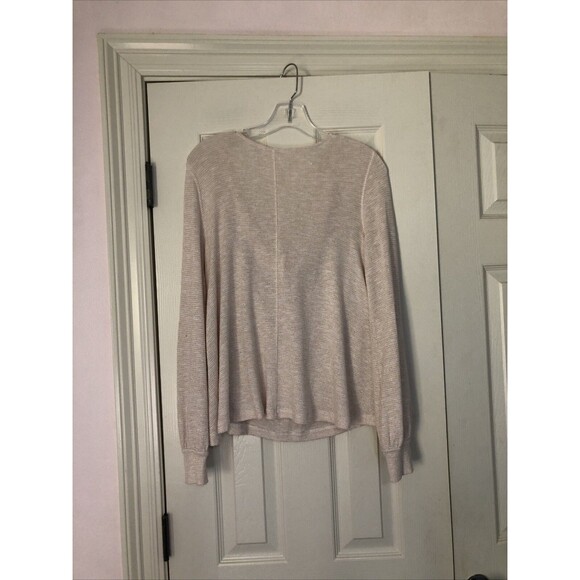 Free People Palmer Draped Metallic Long Sleeve Knit Top Womens Size Med sweater - Picture 7 of 7
